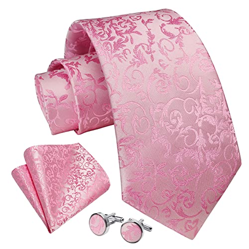 Image of Enlision Mens Ties Solid Color Satin Necktie Ties for men Handkerchief Cufflinks Pocket Squares for Wedding