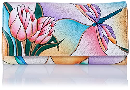 Anna by Anuschka womens Anna Anuschka Wallet, Dragonfly Glass Painting, One Size US