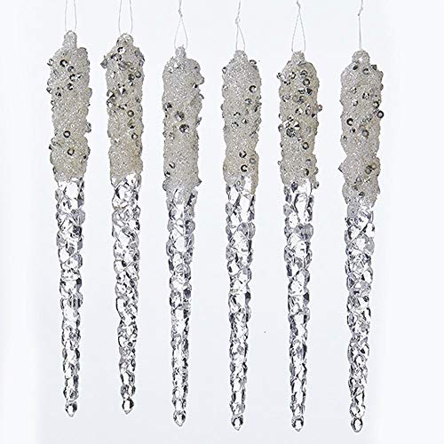 Kurt Adler 6' Plastic Icicles W/Glitter 6Pc