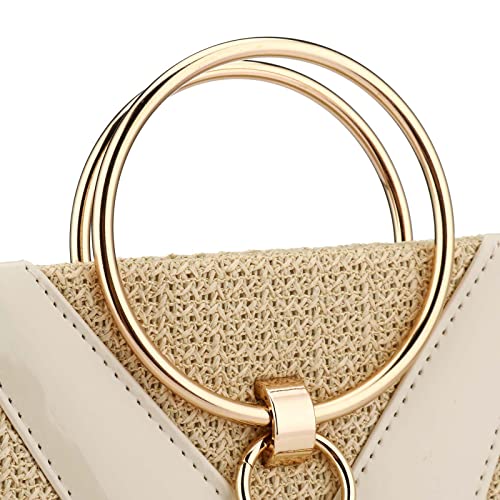 Women Straw Bag Crossbody Clutch Evening Clutch Purse Beach Shoulder Handbag (Yellow 02) #TOP5
