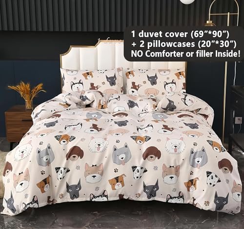 Sdy 3Pcs Dog Print Pattern Duvet Cover Set Twin thumb #1