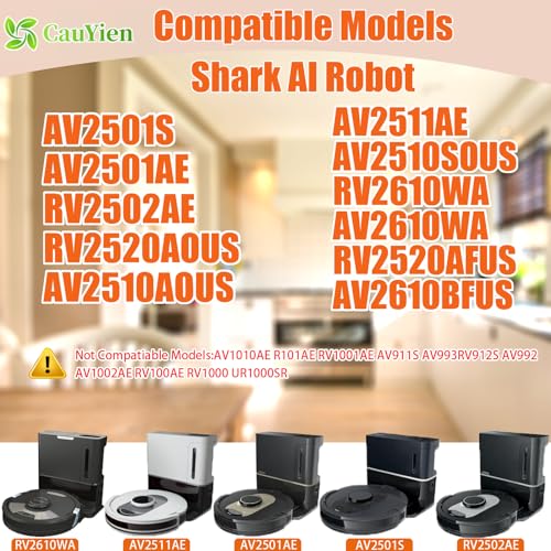 Image of Replacement Parts for Shark AI AV2511AE AV2501S AV2610WA AV2501AE RV2502AE RV2610WA AV2510AOUS AV2510SOUS RV2610WD 2-In-1 AI Ultra Robot Vacuum Cleaner,Main Brush, HEPA Filter, Foam Filter,Side Brush