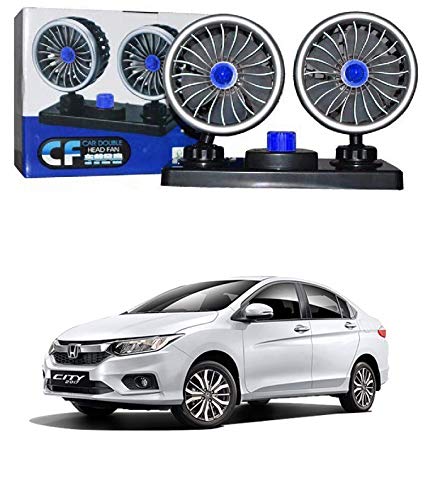 PRIKNIK Car Fan 12V 360 Rot-atable Dual Head 2 Speed Dashboard Auto Cooling Air Fan Compatible with H-onda C-ity
