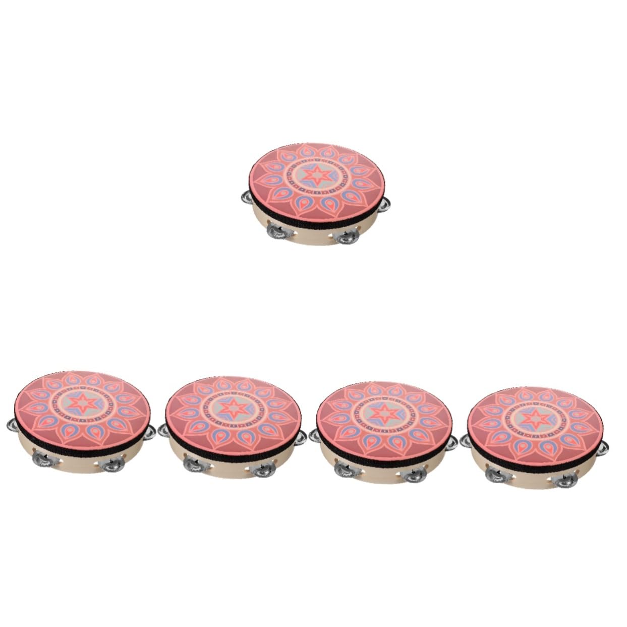 Generic 5stücke Handheld Tamburin Aus Holz Einzelreihe Leichtes Percussion-instrument Für Tanzaufführungen Geeignet Für Jugendliche Und Erwachsene Robustes Design Aus Edelstahl Und