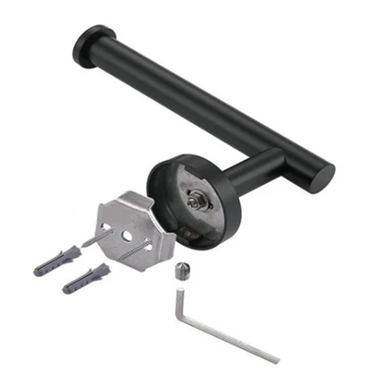 HouseAid Industrial Pipe Toilet Paper Holder With Shelf - Rustic Farmhouse Bathroom Storage In Matte Black