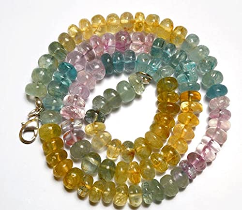 Perles aigue-marine naturelle rondelles lisses 7-8mm pour remplacer les fausses pierres