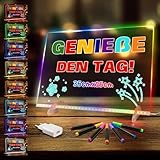 Led Zeichenbrett, Leuchtendes Led Zeichenbrett für Kinder mit 8 Farben & 6 Modi, 35x25cm Acryl Schreibtafel Kinder mit Adapter für Maltafel, Memo, Werbung, Nachtlicht, Wanddekoration