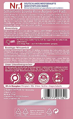 Schaebens Lovely Rose Augen Gel-Pads, reduziert Augenringe und Schwellungen - mehr Feuchtigkeit und Ausstrahlung, VEGAN