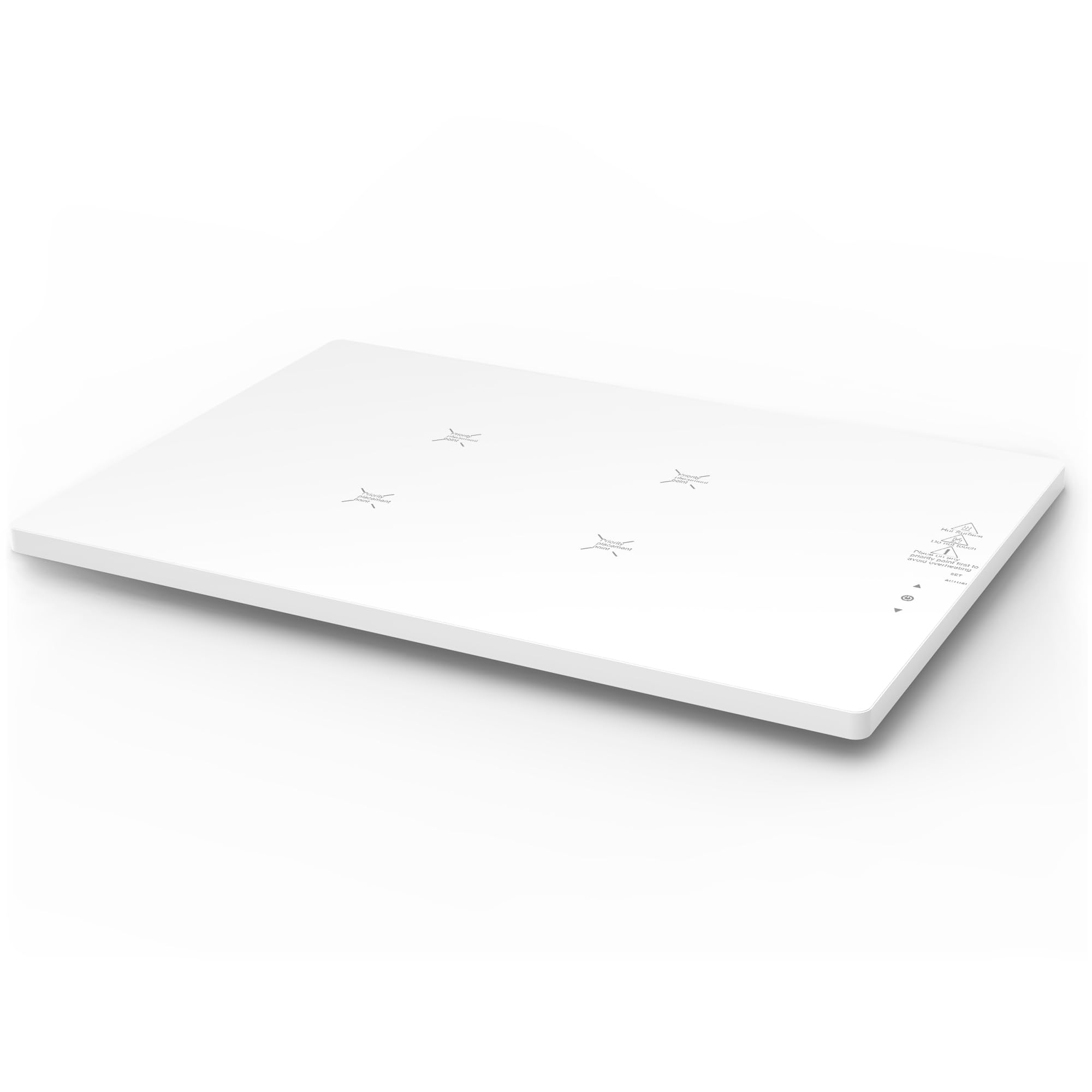 Byecold Warmhalteplatte 350 W, Wärmeplatte Elektrisch 60×40 cm, Graphen Speisewärmer, Touch Tasten, 9 stufige Temperatur, 6 Std. Timer, Essen warmhalten mit Kabel, Keramik buffetwärmer, Weiß