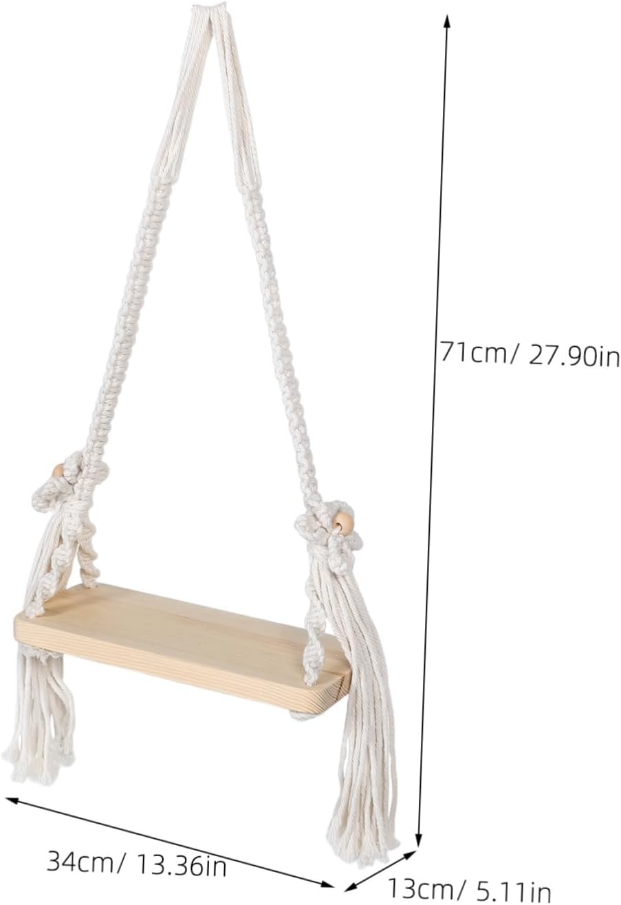 POPETPOP Newborn Photography Swing: Baby Photography Prop for Newborn Photoshoot - Toddler Wooden Swing Chair for Creative Baby Photo Sessions