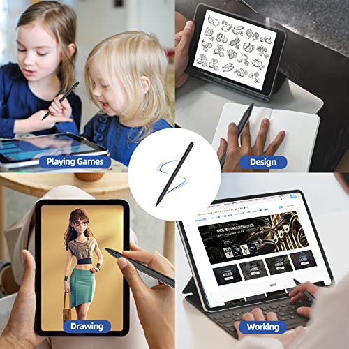 Stylus Pen voor iPad 2018-2022, Stylus Pen Compatibel met Apple iPad 9/8/7/6th, iPad Mini 6/5th, iPad Air 4/3th, iPad Pro 11''/12,9'', capacitieve pen met 4 reservepunten, Palm Rejection (zwart) - Image 8
