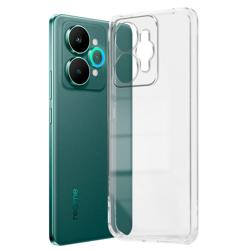 Image of Fashionury Crystal Clear Case for Realme 15 5G | Transparent TPU Silicone | Yellowing Resistance | Raised Camera Lips | Slim Transparent Cover