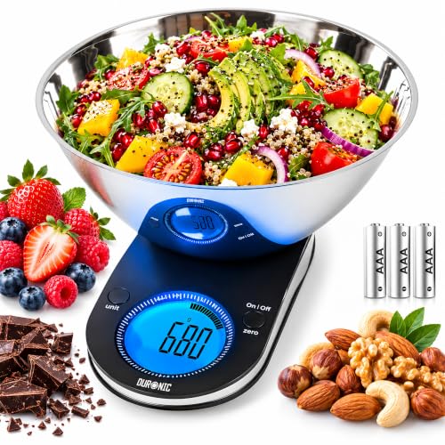Duronic KS5000 Küchenwaage, 5 kg Digitalwaage mit 3L abnehmbarer Schüssel – Ansicht 1