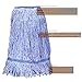 String Mop Heads Replacement Heavy Duty Commercial Grade Blue Cotton Looped End Wet Industrial Cleaning Mop Head Refills (4, Large)