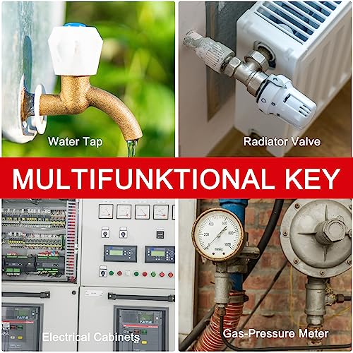 Teokantz 2 Stück Universalschlüssel Schaltschrankschlüssel 4 Wege Utilities Schlüssel Vierkantschlüssel Dreikantschlüssel Kreuzschlüssel für Wasserzähler Stromzähler Heizkörper Aufzüge