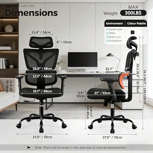 Image of Ergonomic Office Chair, Big and Tall Home Desk Chair