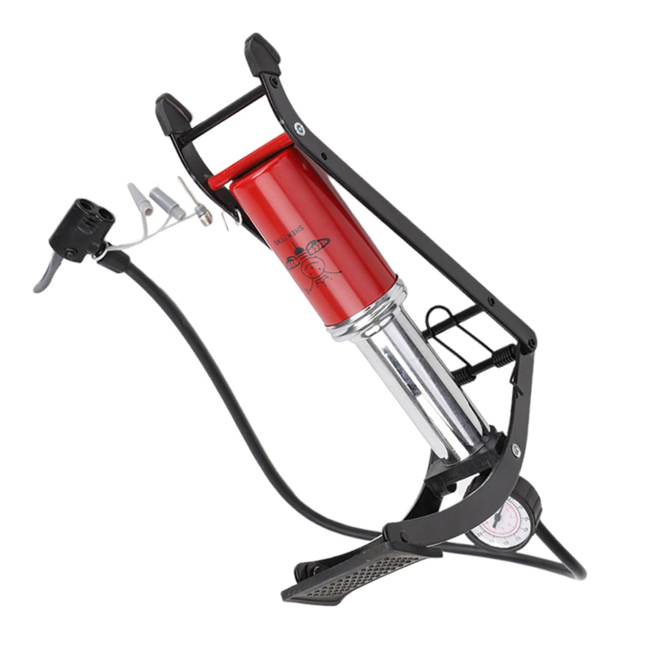 GOOHOCHY Cordless Tire Inflator Foot Pump Floor Pump Pressure Gauge Suitable for Bike Car Motorcycle