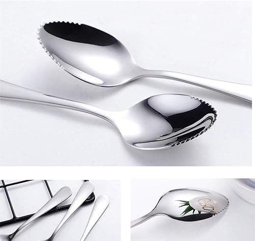 Miniatura 3 de Cucharas de pomelo, cuchara de dragado, cuchara raspadora de acero inoxidable, cucharas de dragado, herramientas alimenticias para manzanas, patatas