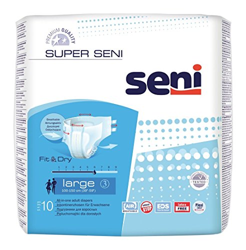 Super Seni Adult Diapers - 10 Pieces Large (pack of 2)