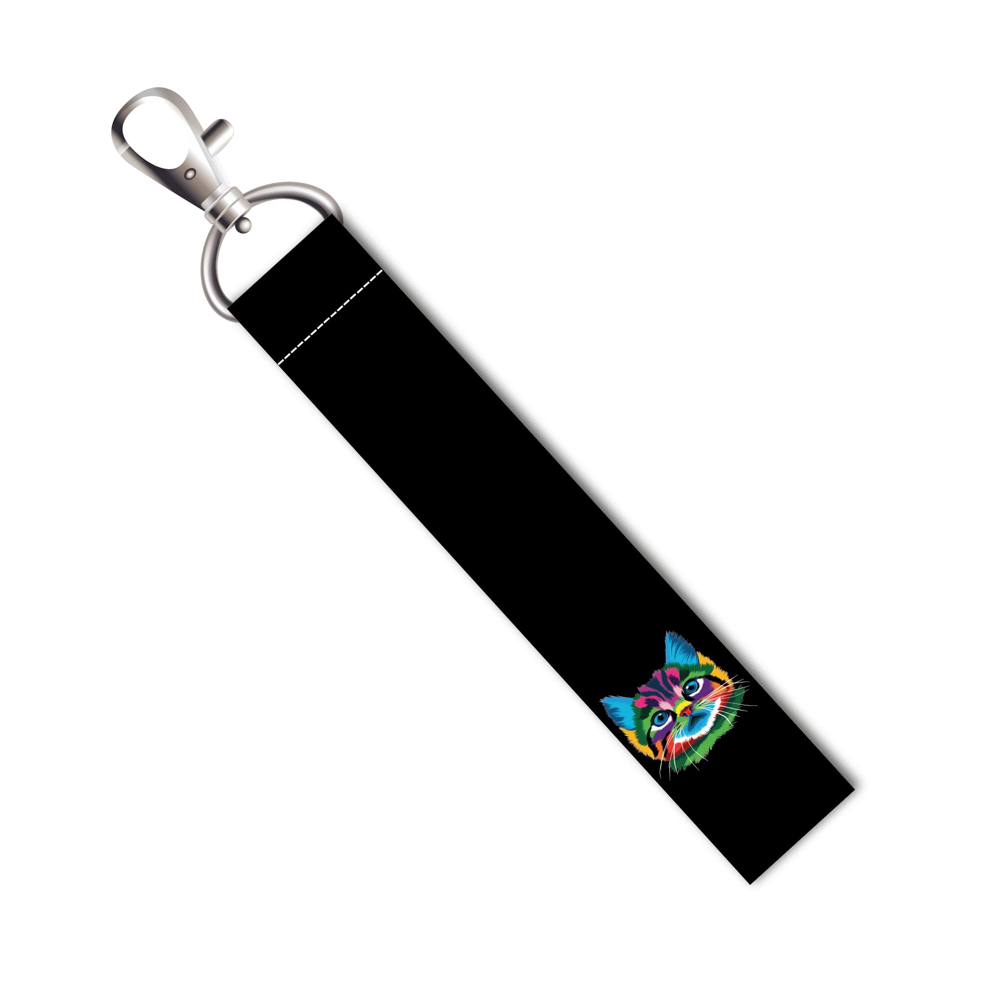 Abstract Cat Lanyard Tag with Swivel Lobster for Gift Luggage Bags Backpack Laptop Bags L X H 5 X 0.8 INCH-image-47
