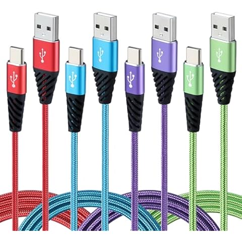 Bynccea Type C Charger Cable 10FT 4-Pack Fast Charging Cord USB A to USB C Cell Phone Charger Nylon Braided Compatible with Samsung Galaxy S10 S9 S8 Note 10 9 Pixel LG V30 Cover