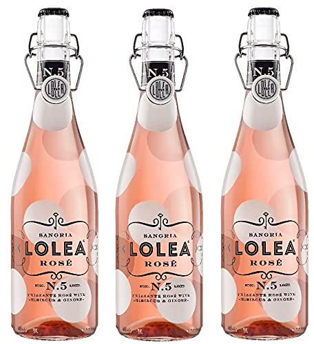 3 Flaschen Lolea Mediterranean Aperitif Rose No. 5 a 0,75 L 8% vol. Frizzante Rose Wine Hibiscus & Ginger Cover