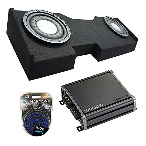 Harmony Audio Compatible with 2014-2018 Chevy Silverado Crew Cab Bundle HA-F124 Dual 12