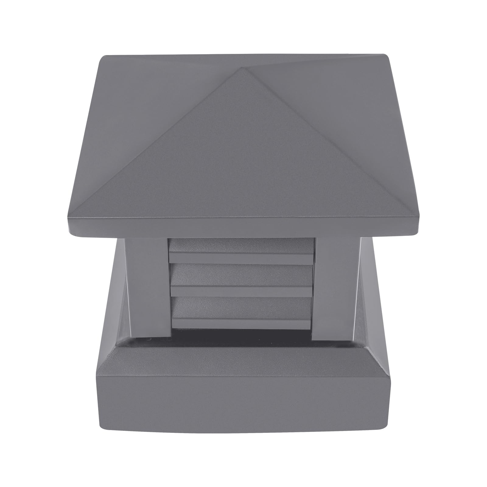 Cubierta de chimenea de aleación de aluminio, protección para pájaros y lluvia, con filtro de chispas para chimeneas y chimeneas, 25,5 x 25,5 cm, color gris oscuro