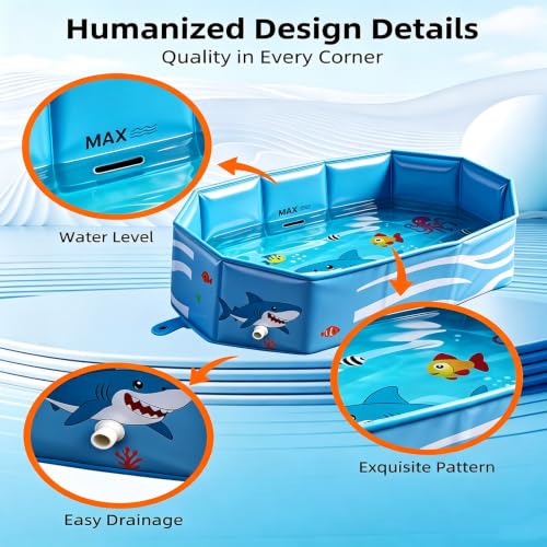 Image of Toddler Bathtub, Collapsible Baby Bathtub, Portable & Foldable