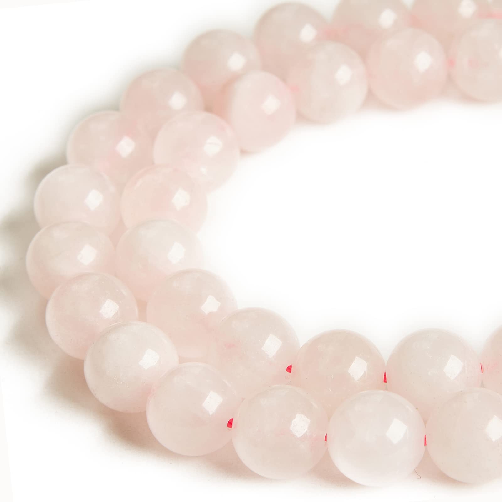 Perles en quartz rose naturel 8mm lot de 100 pour bijoux DIY