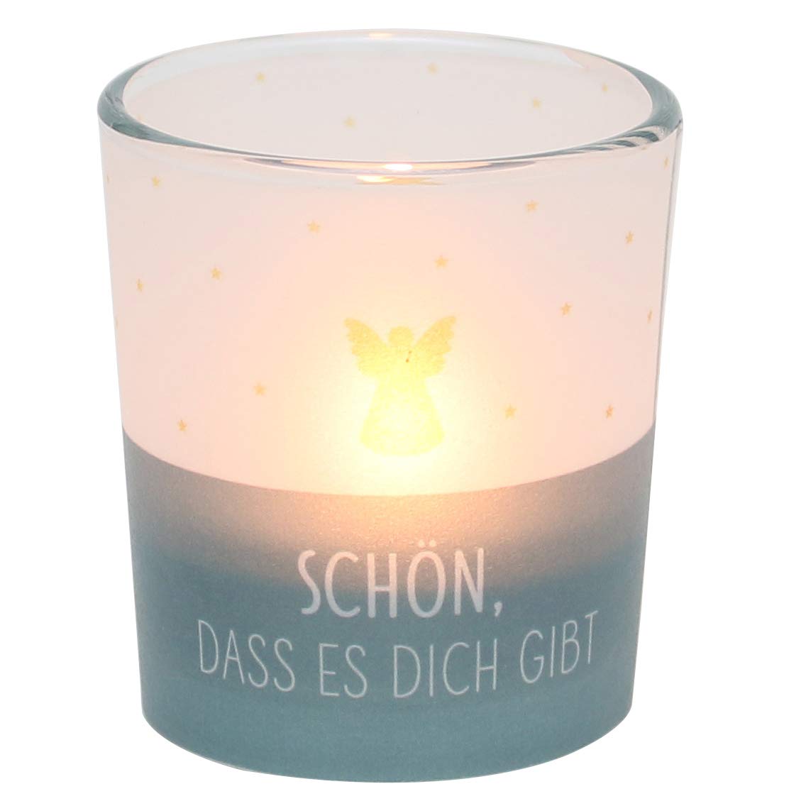 Dekohelden24 Windlichtglas met motief op een transparante banderol, incl. 1 theelichtje, H/: 6,5 x 6 cm, motief: Happy Birthday Dekohelden24 Windlichtglas met motief op een transparante banderol, incl. 1 theelichtje, H/: 6,5 x 6 cm, motief: Happy Birthday