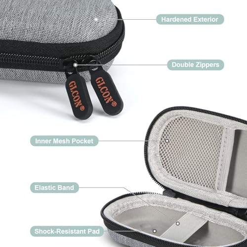 Image of Light-Grey Small Carrying Case for Wired Earbuds, Kardiamobile EKG Monitor 6L / 1L, Earphones, Cable - Mini Cute Case Zipper Pouch for Wireless Earbuds, Galaxy Buds, Jlab Ear Buds, Earpods, Airpods