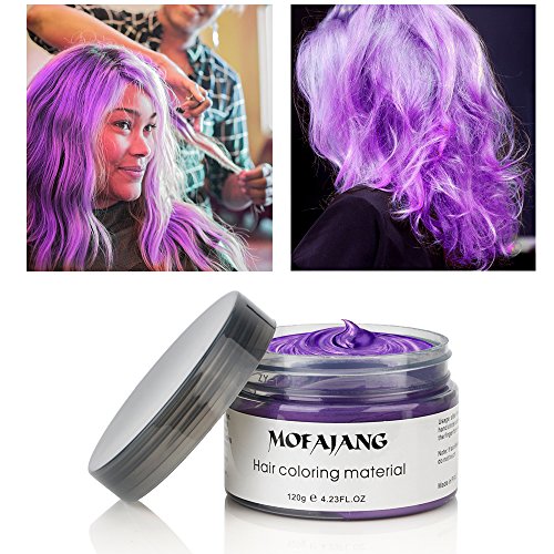 Hair Color Wax, Unisex Temporary Purple Hair Dye, Hairstyle Coloring Cream for Party, Cosplay, Halloween, Masquerade, Club, Disposable Hair Dye for Adults and Kids, 4.23oz Purple - Image 6