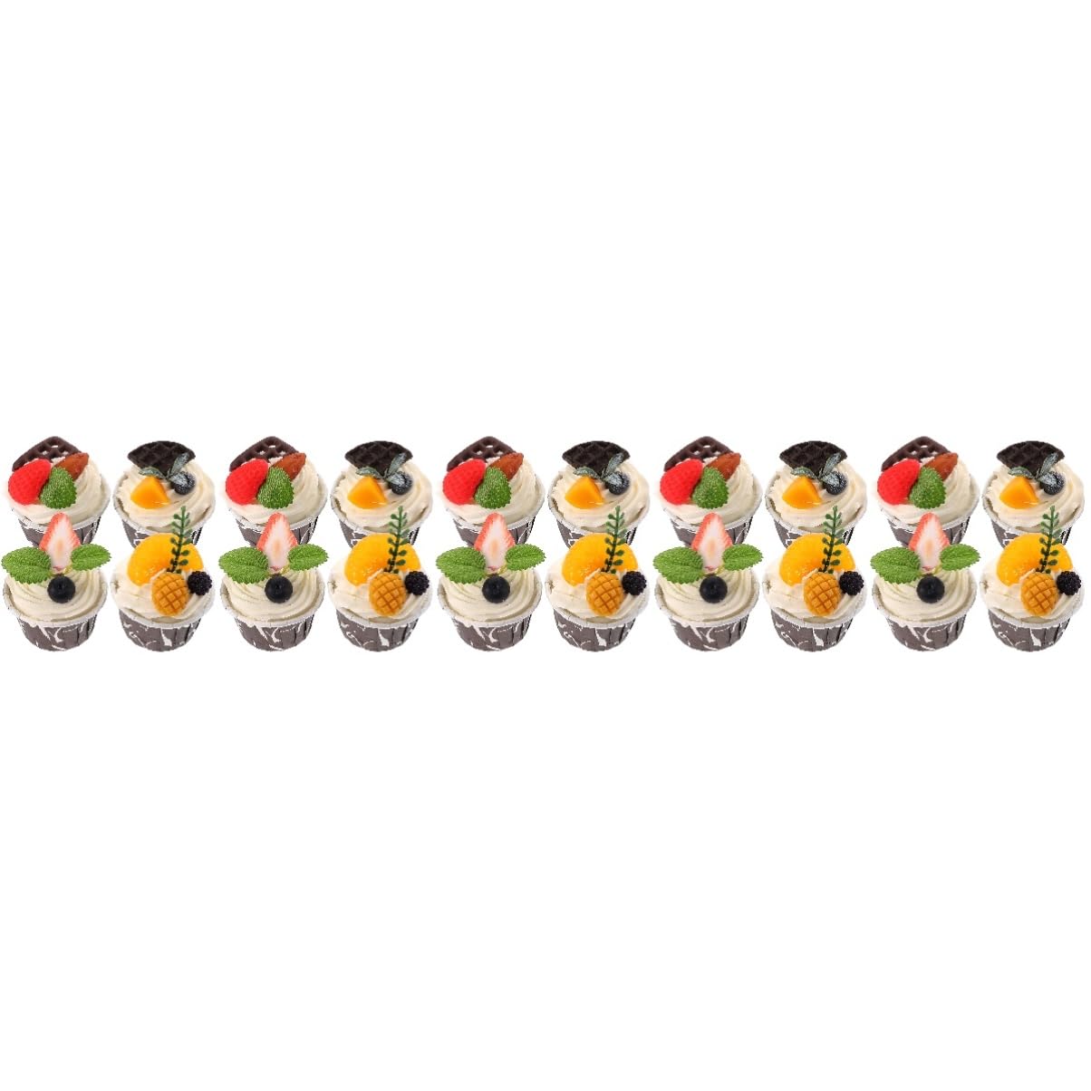 Abaodam 20stücke Teiliges Künstliche Cupcake- Dekoration Für Hochzeiten Partys Und Fotografie Langlebige Farbenfrohe Faux-desserts Pu-material Für Schaufenster Und Heimdekoration