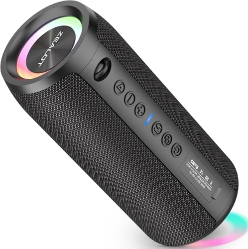 Zealot Altavoz Bluetooth inalámbrico portátil con graves mejorados de 40 W, tiempo de reproducción de 30 horas, IPX6 impermeable, altavoz Bluetooth 5.2 para exteriores, viajes, piscina, playa