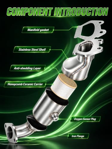 Image of Catalytic Converter Kit Direct-Fit Dodge Grand Caravan 2011 2012 2013 2014 2015 2016 2017 2018 2019 2020 Chrysler Town Country 200 Journey Avenger Ram C /V Volkswagen Routan 3.6L V6 16779 16780