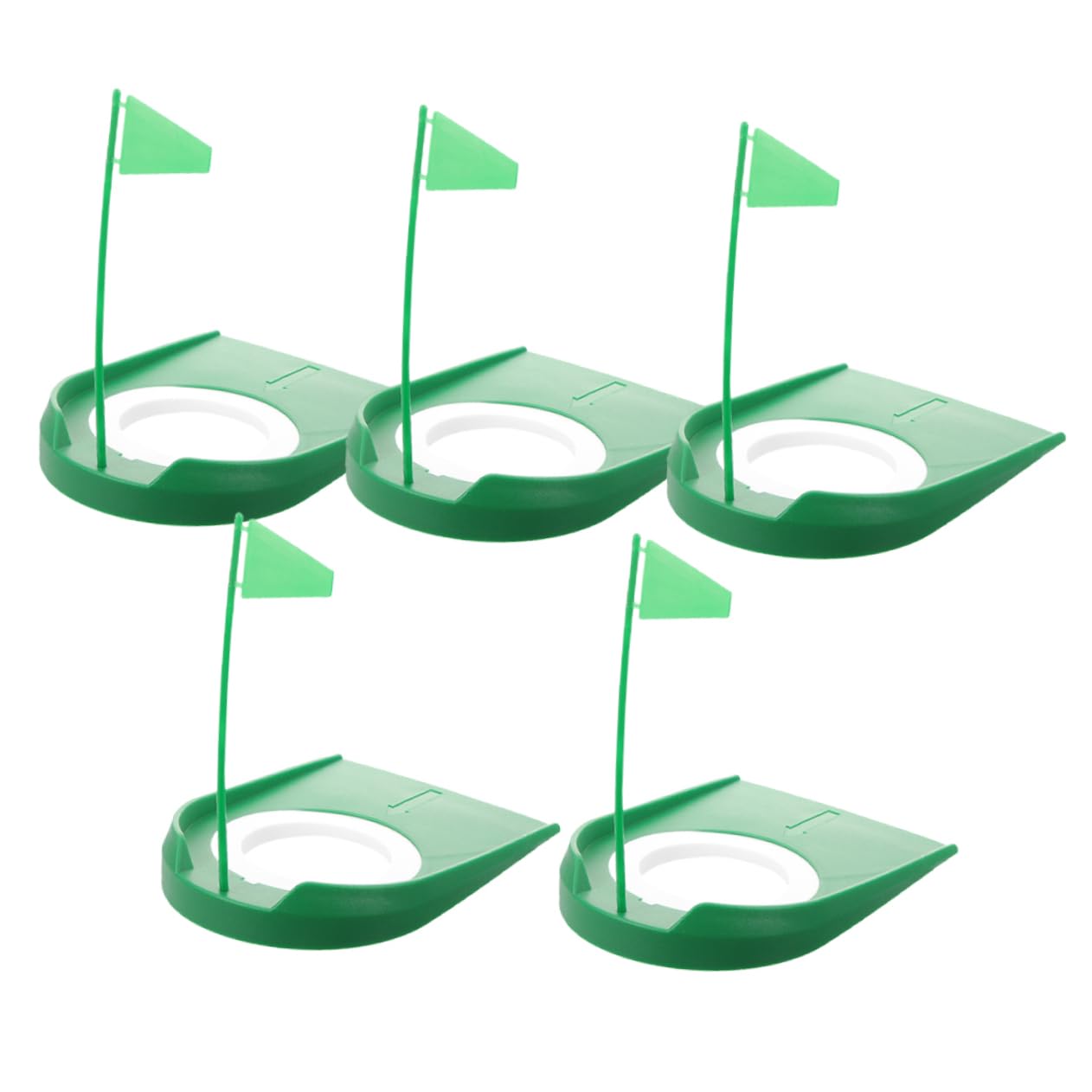 OSOLADY 5pcs Golf Hole Cup Ring Practice Aid Regulation Size Plastic Putting Cup for Indoor/Outdoor Training