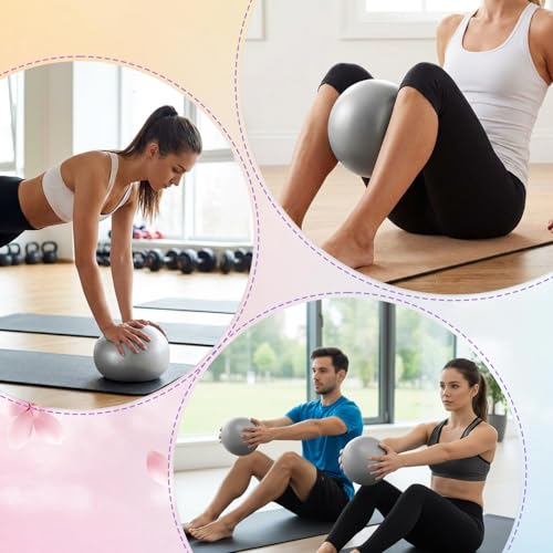 Image of 4 Pcs Small Exercise Pilates Ball Bulk 9 Inch Mini Yoga Balls Anti Burst and Slip for Stability, Fitness, Physical Therapy, Stretching & Core Workout at Home Gym Office Class