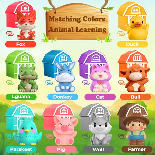 Image of Montessori Learning Toys for 1,2,3 Year Old Toddlers, 20Pcs Farm Animal Preschool Sensory Toys for Counting, Matching, Sorting & Fine Motor Games, Christmas Birthday Easter Gift for Baby Boys Girls