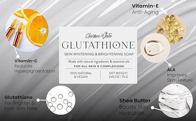 nature essentials glutathione whitening soap Buy Classic White Glutathione Skin Whitening & Brightening Soap | Made with  Natural Ingredients & Essential Oil | For All Skin Type & Complexions
