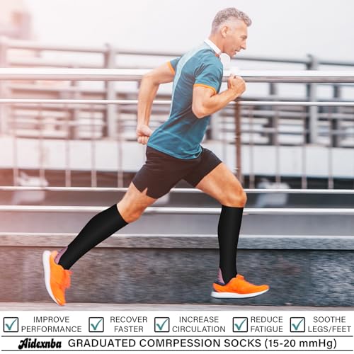 Image of 3 Pairs Compression Socks for Women and Men 15-20mmHg-Circulation Support Socks- Best for Medical,Running,Athletic