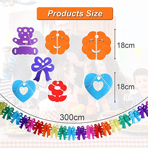 GUBOOM Ghirlande di Carta Multicolore, 5 Pezzi