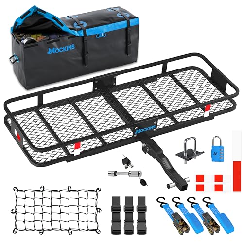 Mockins 60'x20'x6' Heavy Duty Trailer Hitch Cargo Carrier & 16 CuFt Waterproof Cargo Bag |...