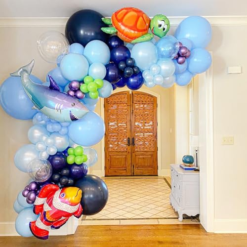 Image of Voircoloria 90pack Navy Blue Balloons Different Size 18 /12 /10 /5 Inch Dark Blue Balloon Garland Arch Kit for Graduation, Wedding, Birthday, Baby Shower, Gender Reveal, Anniversary Party Decorations