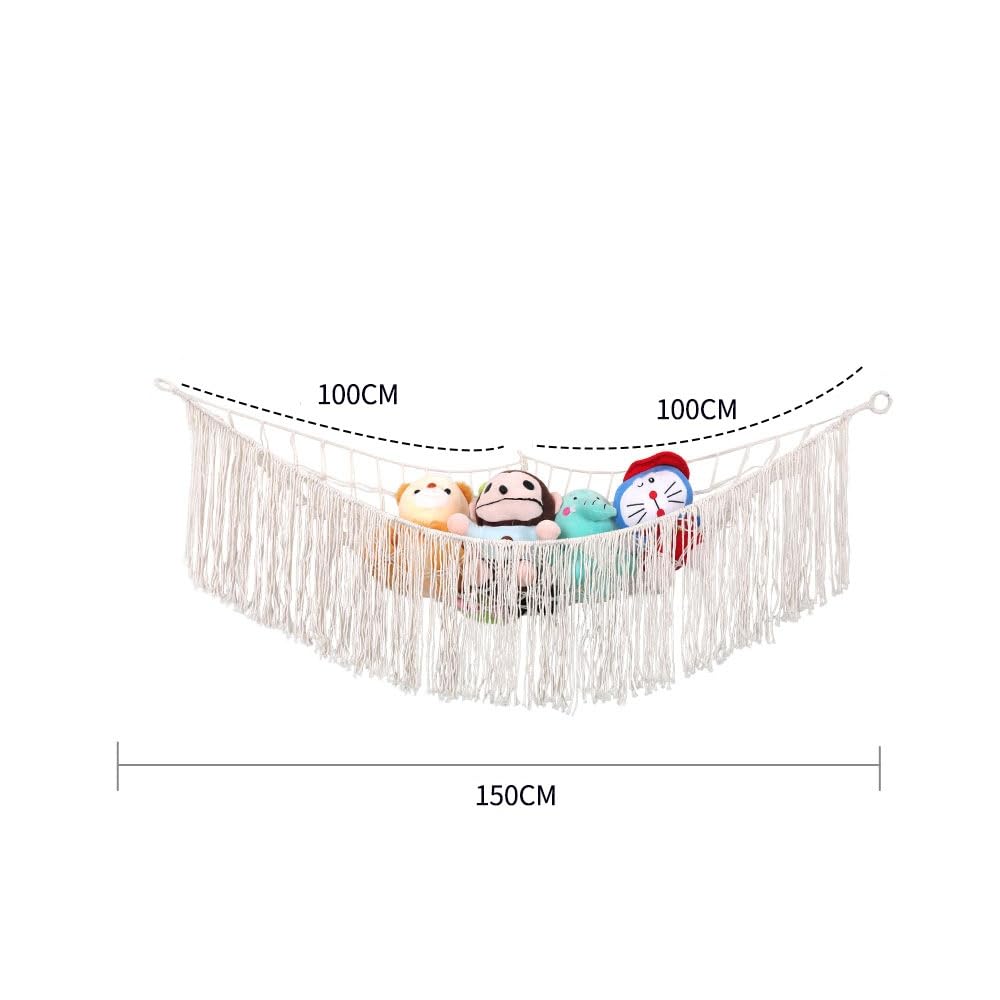 Hamac de Rangement pour Peluches, Sac en Filet Suspendu pour Jouets