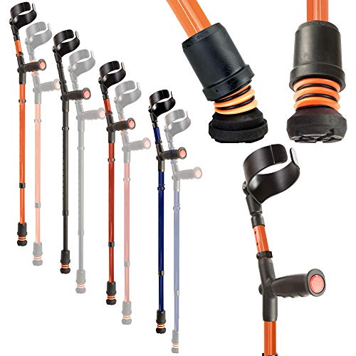 Flexyfoot Béquille Ergonomique à Poignée Douce/Double Réglage en Hauteur à l'Unité Orange 1 Unité Cover