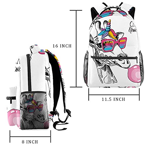 Sac à dos licorne multicolore avec poches pour l'école - 2
