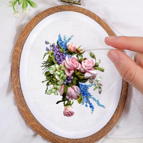 Image of 3PCS Oval Embroidery Hoop Wood 6x5 Inch Embroidery Hoops, Imitated Wood Cross Stitch Ornament Frames for Art Craft Sewing Ornaments Hanging Decoration and Christmas Ornaments