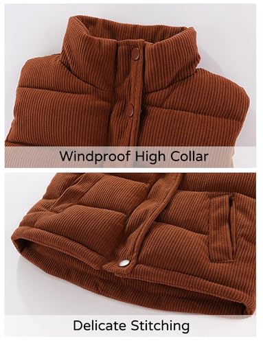 Happy Cherry Corduroy Vest for Toddler Baby Winter Warm Zip Up Sleeveless Jacket with Button Stand Collar Waistcoat 1-8Y3