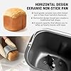 Briskind Bread Maker Machine with Ceramic Nonstick Pan, 19 Menus, 2 Pound Stainless Steel Breadmaker with Glass Touch Panel, Gluten Free, Sourdough Starter, Custom Setting, 3 Loaf Sizes & Crust Colors